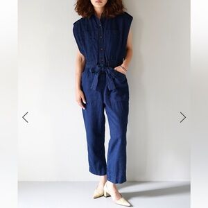 Banana Republic Indigo Linen Jumpsuit